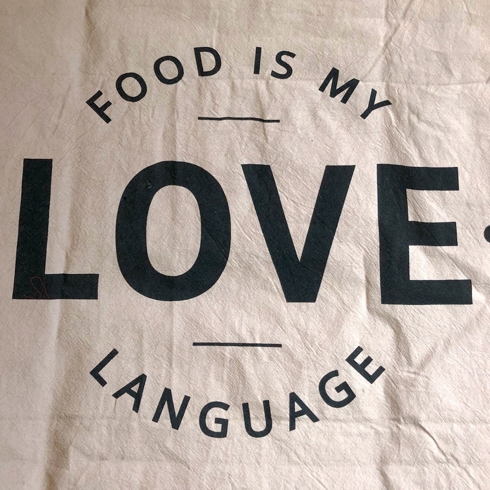 🌻 4/$25  “Food is My Love Language” Oversized Kitchen/Prep Towel